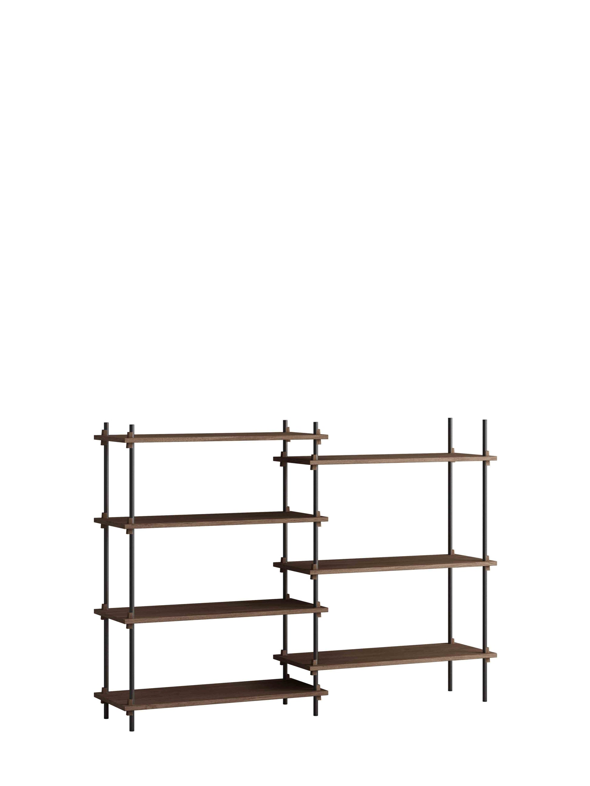 Moebe-Kast systeem - 115 x 163 x 35 cm - S.115.2.A-Zwart-Gerookt eiken-Kast-Liever Duurzaam