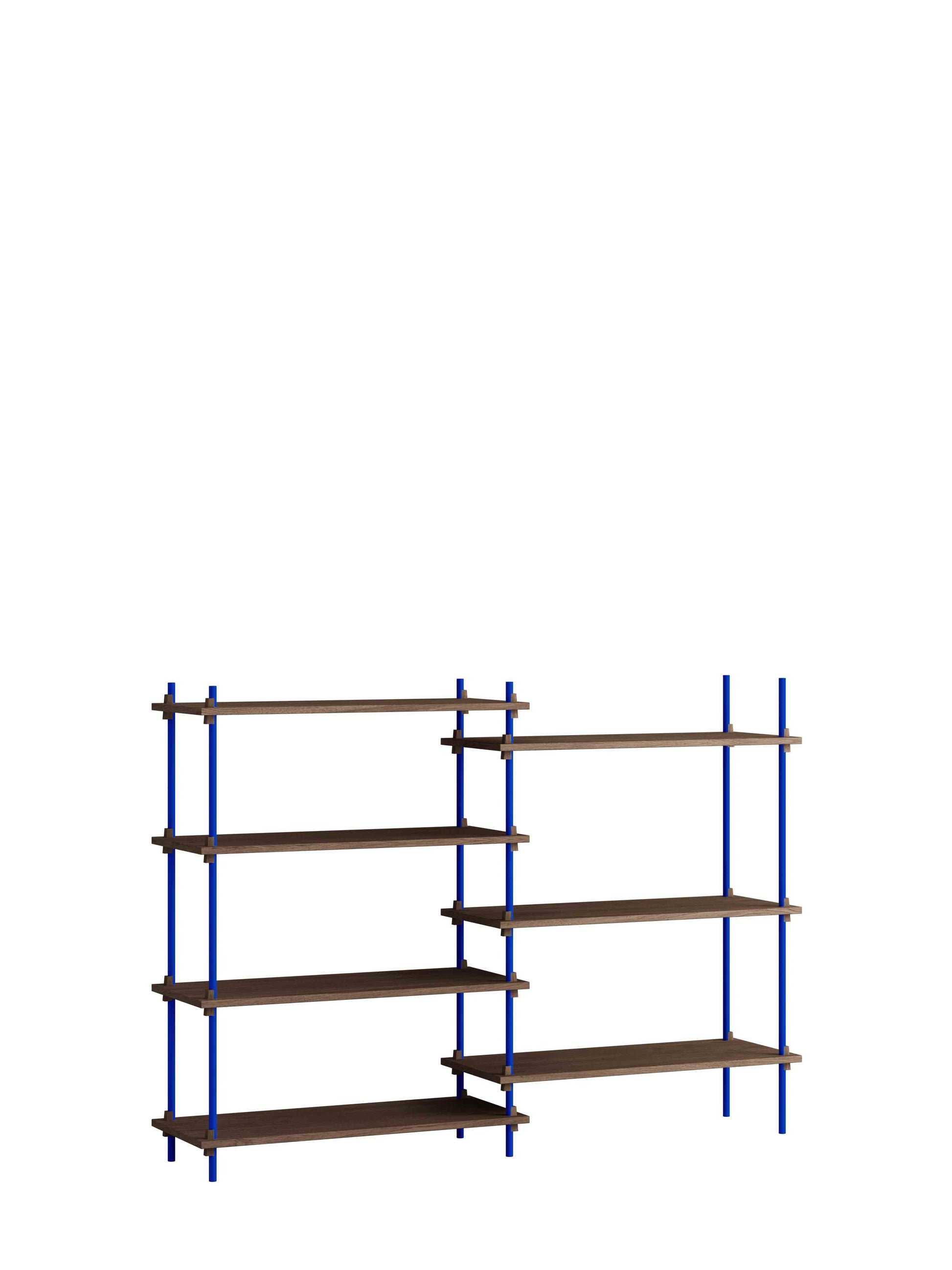 Moebe-Kast systeem - 115 x 163 x 35 cm - S.115.2.A-Diep blauw-Gerookt eiken-Kast-Liever Duurzaam