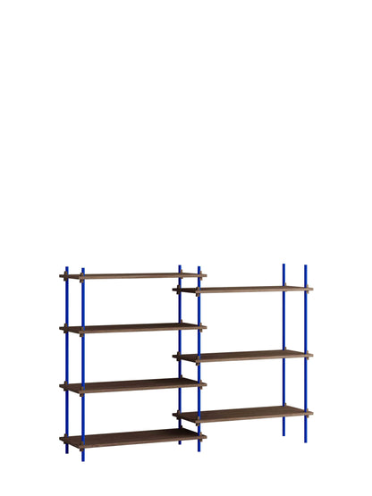 Moebe-Kast systeem - 115 x 163 x 35 cm - S.115.2.A-Diep blauw-Gerookt eiken-Kast-Liever Duurzaam