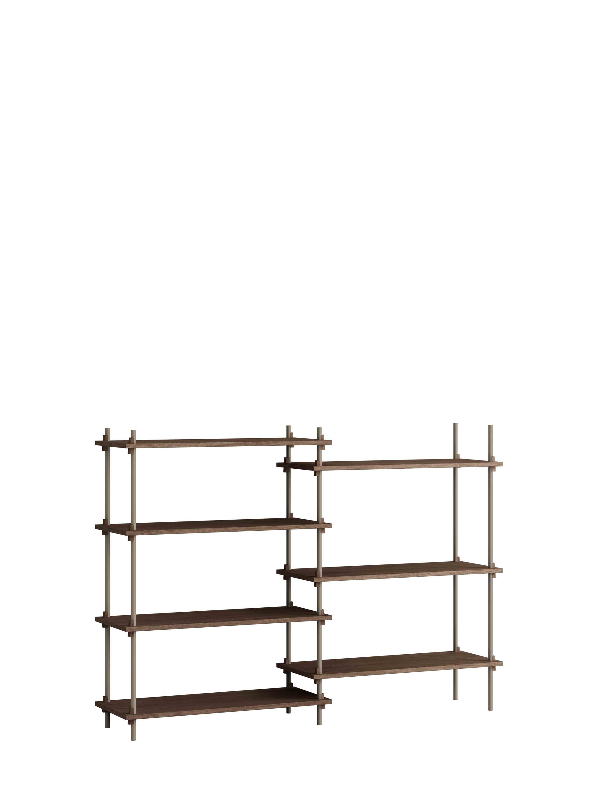 Moebe-Kast systeem - 115 x 163 x 35 cm - S.115.2.A-Warm grijs-Gerookt eiken-Kast-Liever Duurzaam