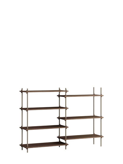 Moebe-Kast systeem - 115 x 163 x 35 cm - S.115.2.A-Warm grijs-Gerookt eiken-Kast-Liever Duurzaam