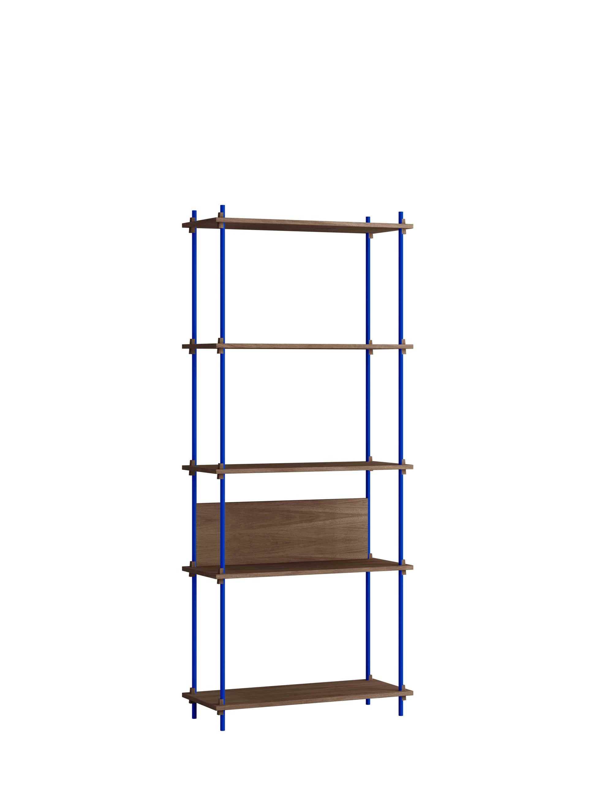 Moebe-Kast systeem - 200 x 85 x 35 cm - S.200.1.A-Diep blauw-Gerookt eiken-Kast-Liever Duurzaam