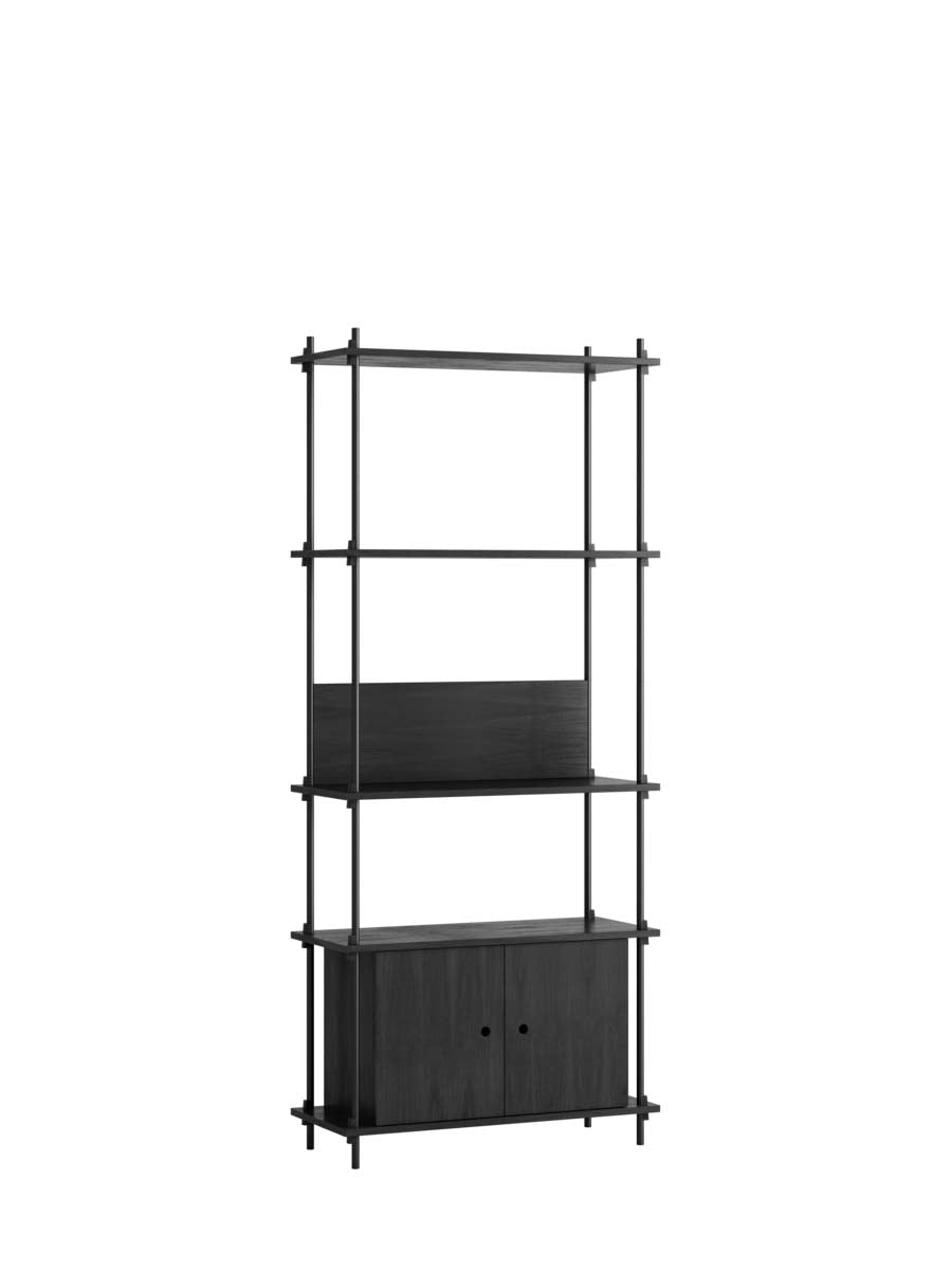 Moebe-Kast systeem - 200 x 85 x 35 cm - S.200.1.B-Zwart-Zwart-Kast-Liever Duurzaam