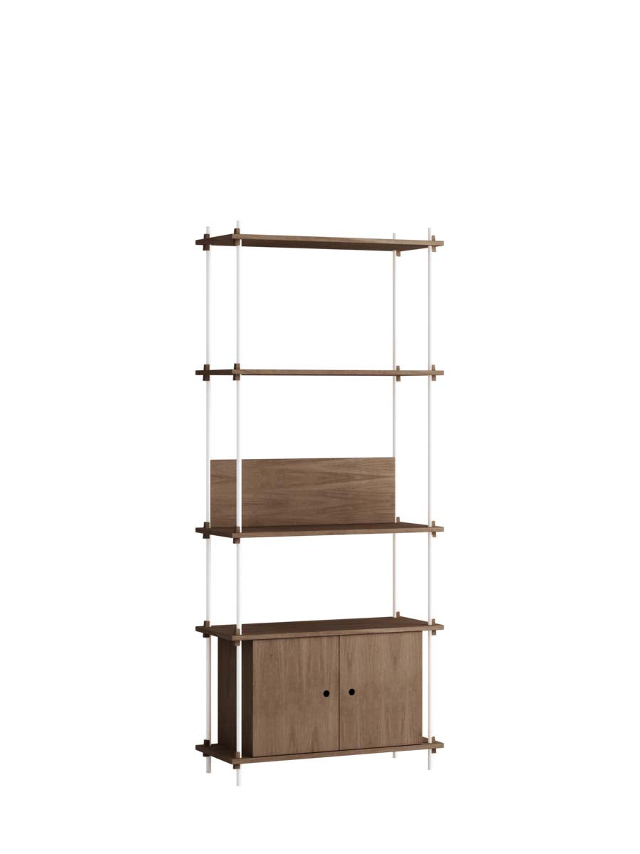 Moebe-Kast systeem - 200 x 85 x 35 cm - S.200.1.B-Wit-Gerookt eiken-Kast-Liever Duurzaam