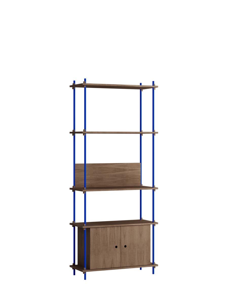 Moebe-Kast systeem - 200 x 85 x 35 cm - S.200.1.B-Diep blauw-Gerookt eiken-Kast-Liever Duurzaam