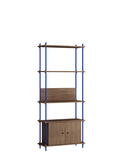 Moebe-Kast systeem - 200 x 85 x 35 cm - S.200.1.B-Diep blauw-Gerookt eiken-Kast-Liever Duurzaam