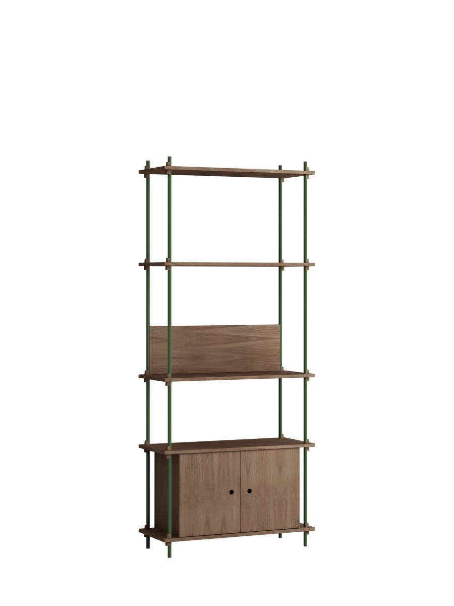 Moebe-Kast systeem - 200 x 85 x 35 cm - S.200.1.B-Dennen groen-Gerookt eiken-Kast-Liever Duurzaam