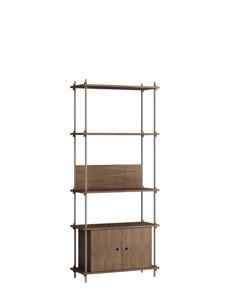Moebe-Kast systeem - 200 x 85 x 35 cm - S.200.1.B-Warm grijs-Gerookt eiken-Kast-Liever Duurzaam