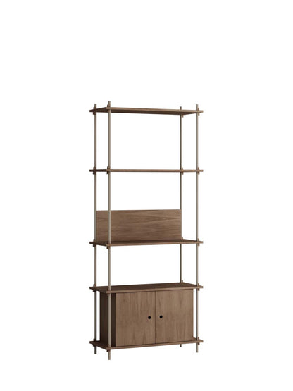 Moebe-Kast systeem - 200 x 85 x 35 cm - S.200.1.B-Warm grijs-Gerookt eiken-Kast-Liever Duurzaam