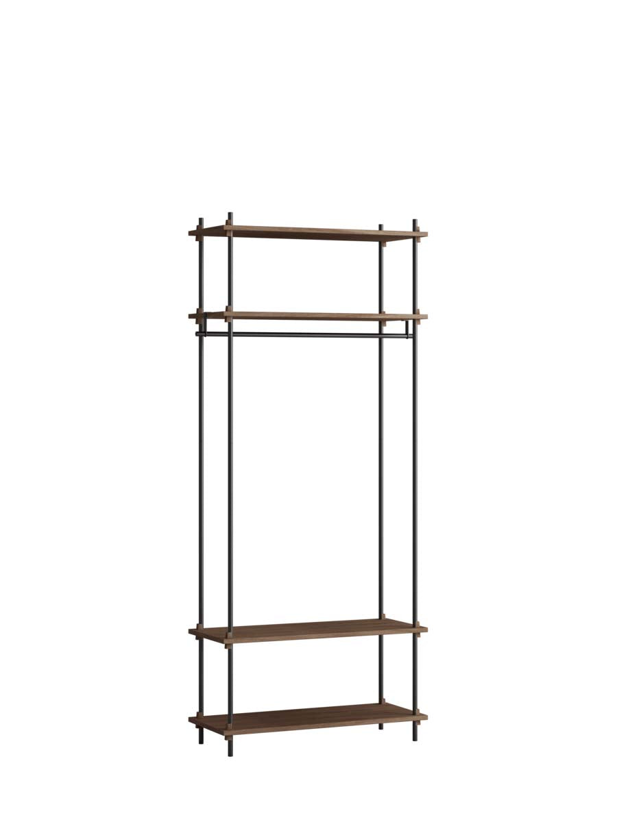 Moebe-Kast systeem - 200 x 85 x 35 cm - S.200.1.F-Zwart-Gerookt eiken-Kast-Liever Duurzaam