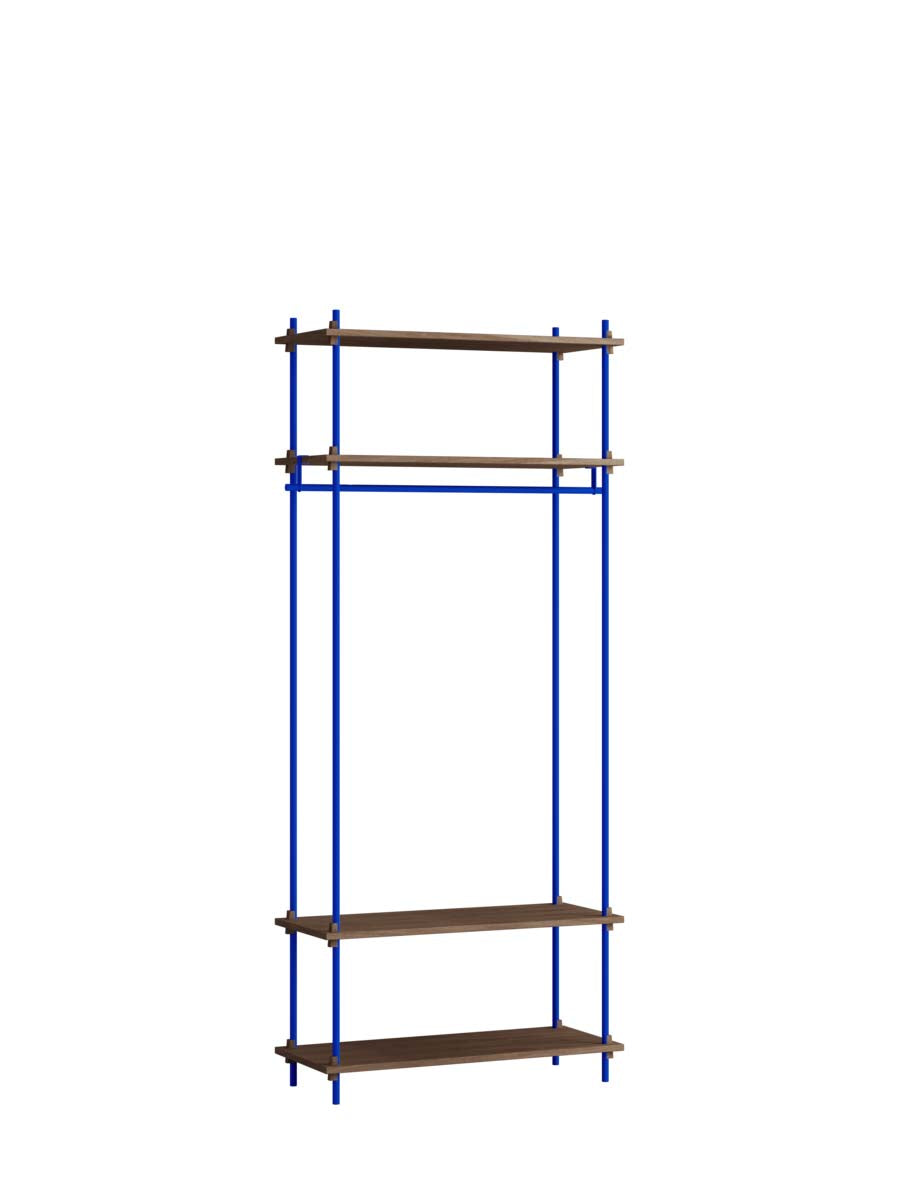 Moebe-Kast systeem - 200 x 85 x 35 cm - S.200.1.F-Diep blauw-Gerookt eiken-Kast-Liever Duurzaam