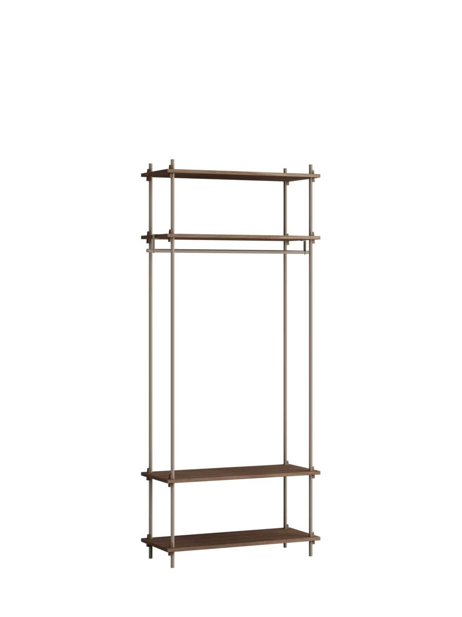 Moebe-Kast systeem - 200 x 85 x 35 cm - S.200.1.F-Warm grijs-Gerookt eiken-Kast-Liever Duurzaam