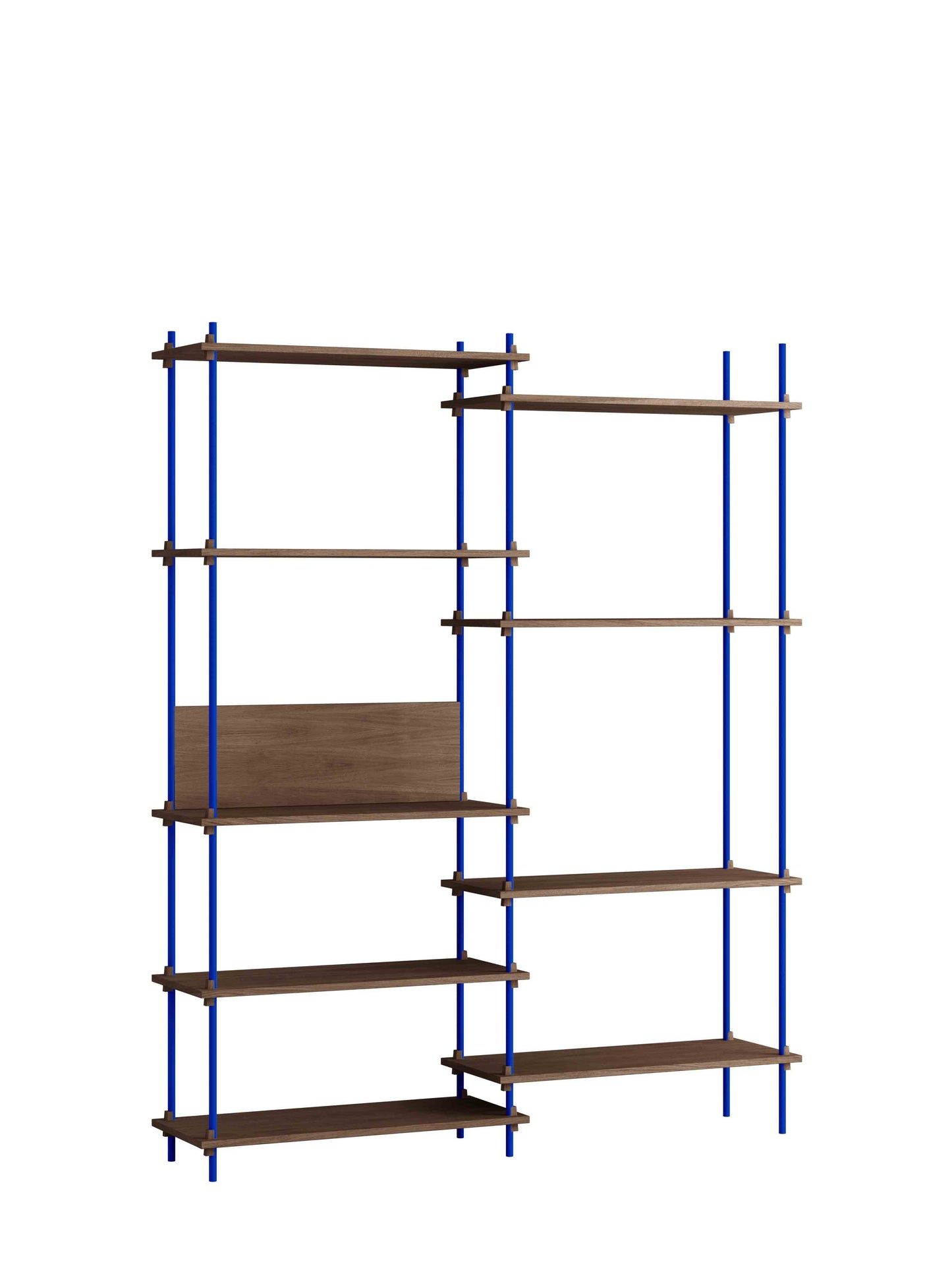 Moebe-Kast systeem - 200 x 163 x 35 cm - S.200.2.A-Diep blauw-Gerookt eiken-Kast-Liever Duurzaam