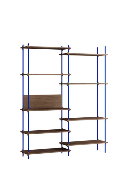 Moebe-Kast systeem - 200 x 163 x 35 cm - S.200.2.A-Diep blauw-Gerookt eiken-Kast-Liever Duurzaam