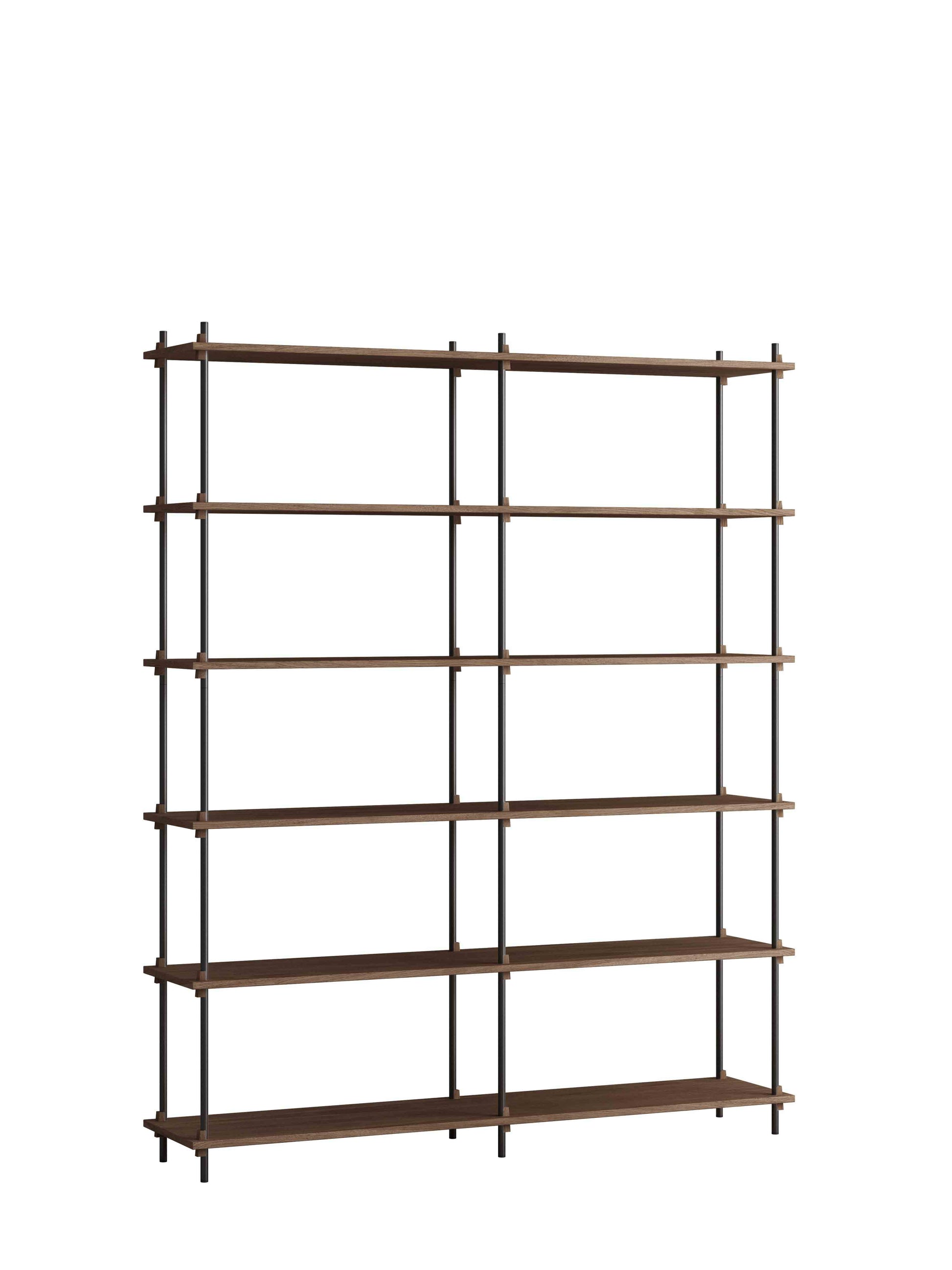 Moebe-Kast systeem - 200 x 163 x 35 cm - S.200.2.B-Zwart-Gerookt eiken-Kast-Liever Duurzaam