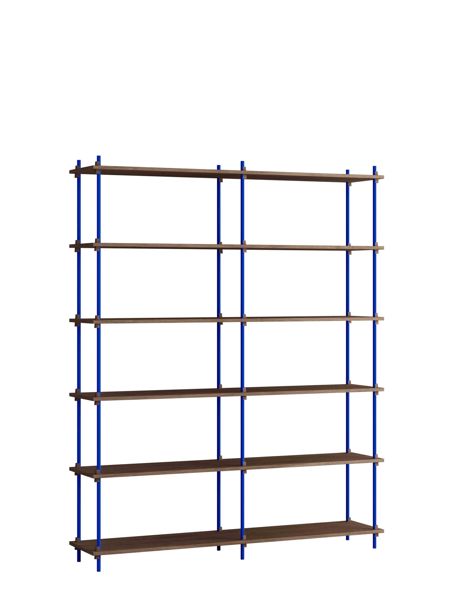 Moebe-Kast systeem - 200 x 163 x 35 cm - S.200.2.B-Diep blauw-Gerookt eiken-Kast-Liever Duurzaam