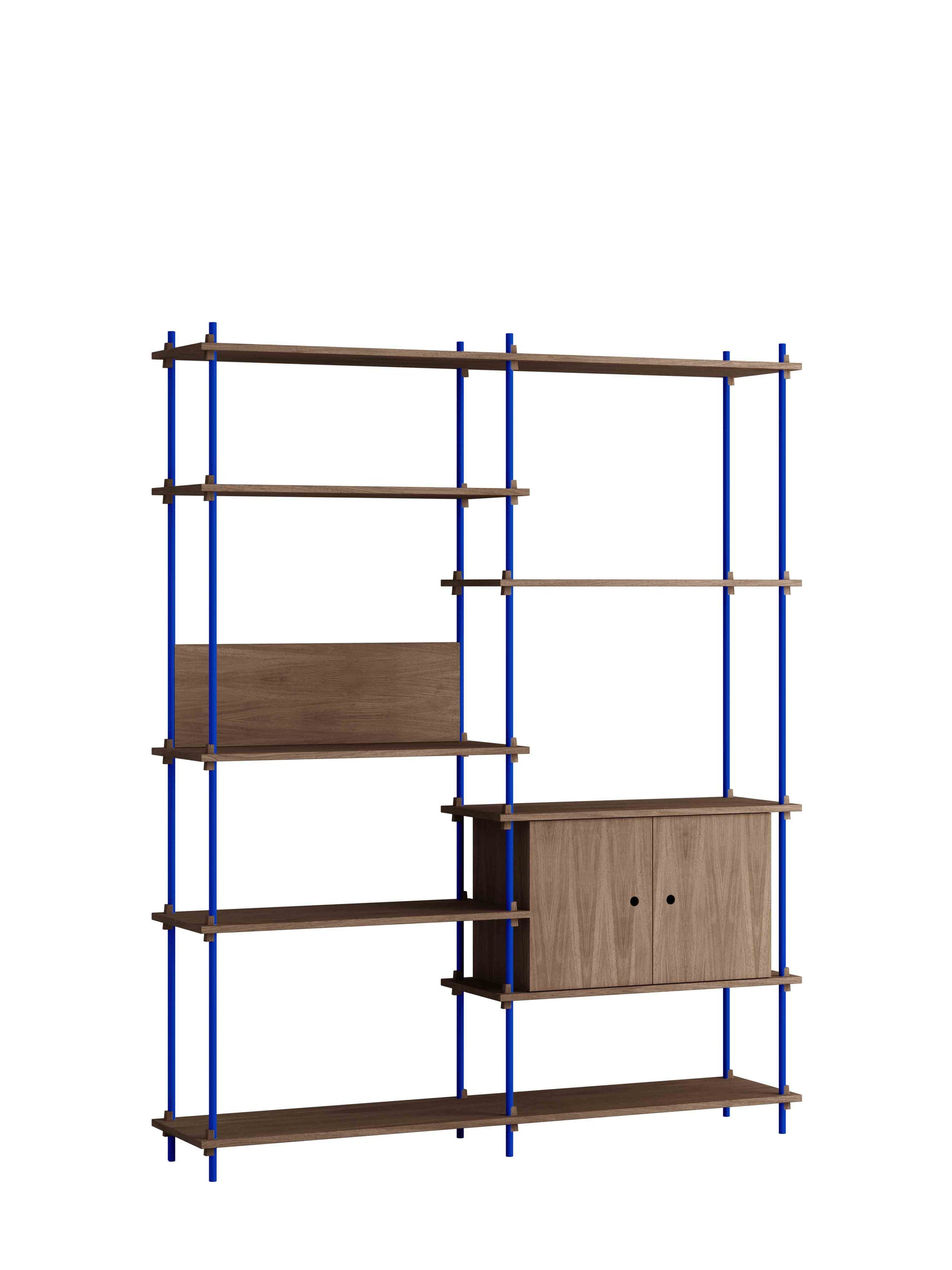 Moebe-Kast systeem - 200 x 163 x 35 cm - S.200.2.C-Diep blauw-Gerookt eiken-Kast-Liever Duurzaam