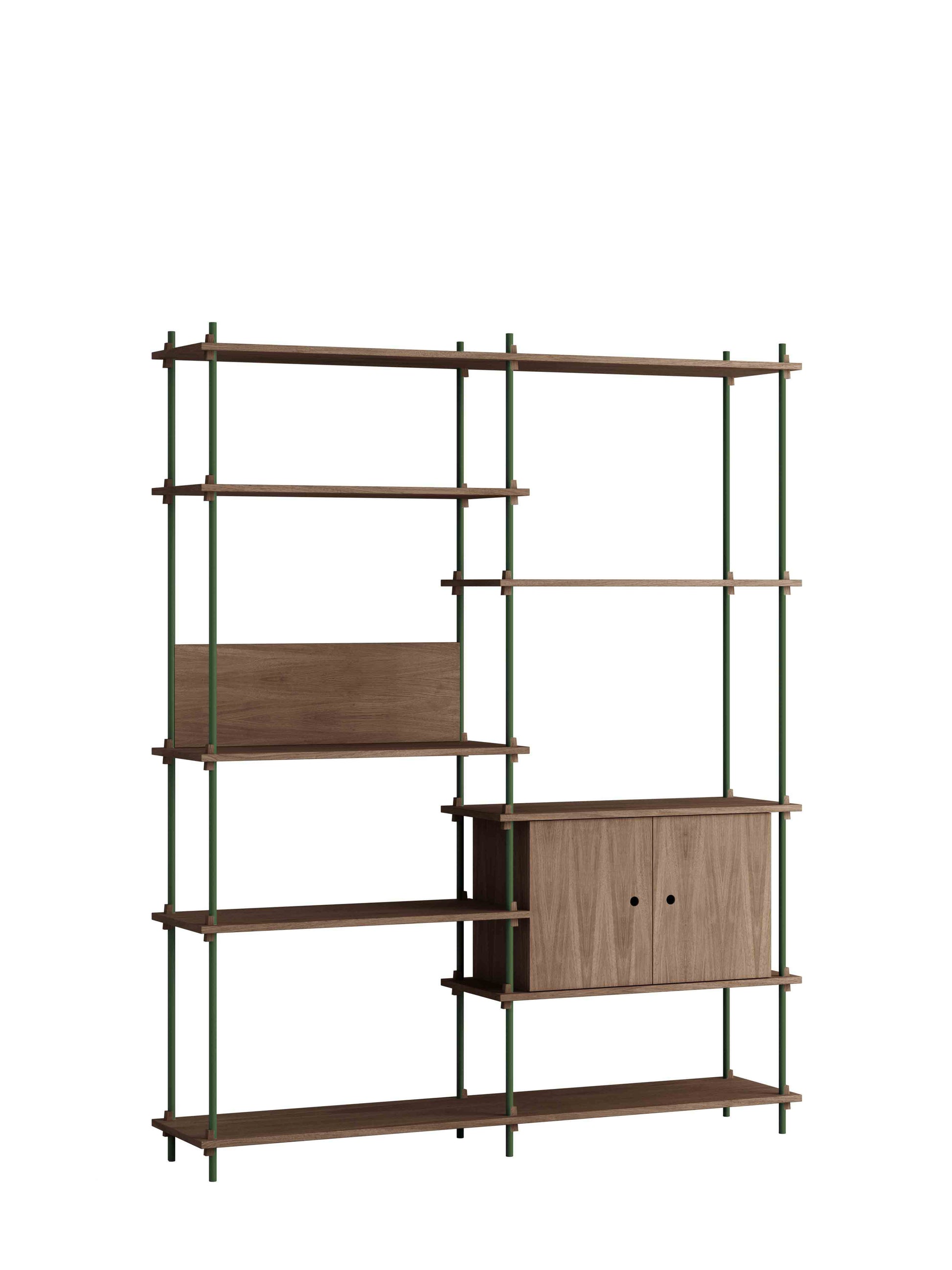 Moebe-Kast systeem - 200 x 163 x 35 cm - S.200.2.C-Dennen groen-Gerookt eiken-Kast-Liever Duurzaam