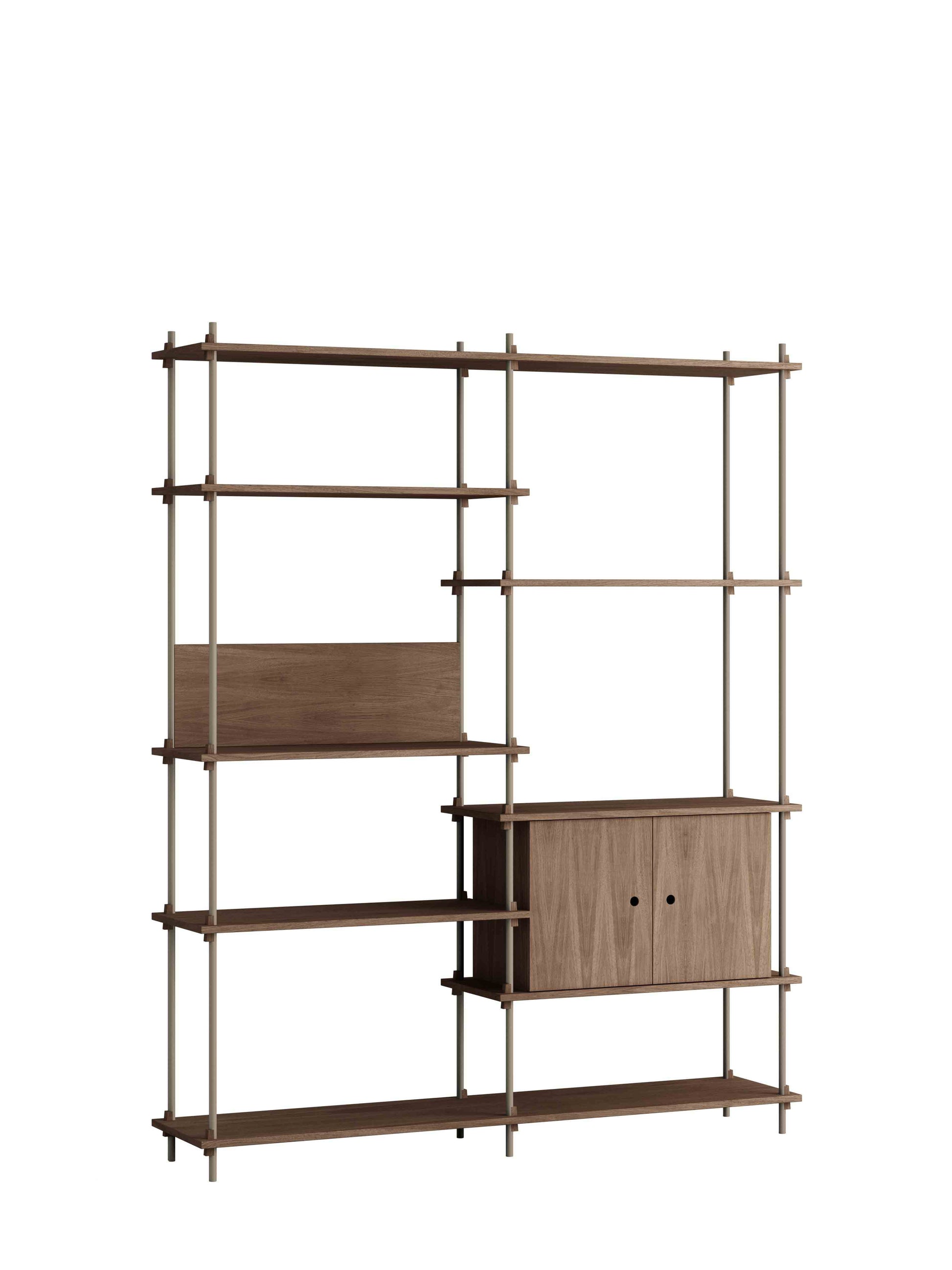 Moebe-Kast systeem - 200 x 163 x 35 cm - S.200.2.C-Warm grijs-Gerookt eiken-Kast-Liever Duurzaam