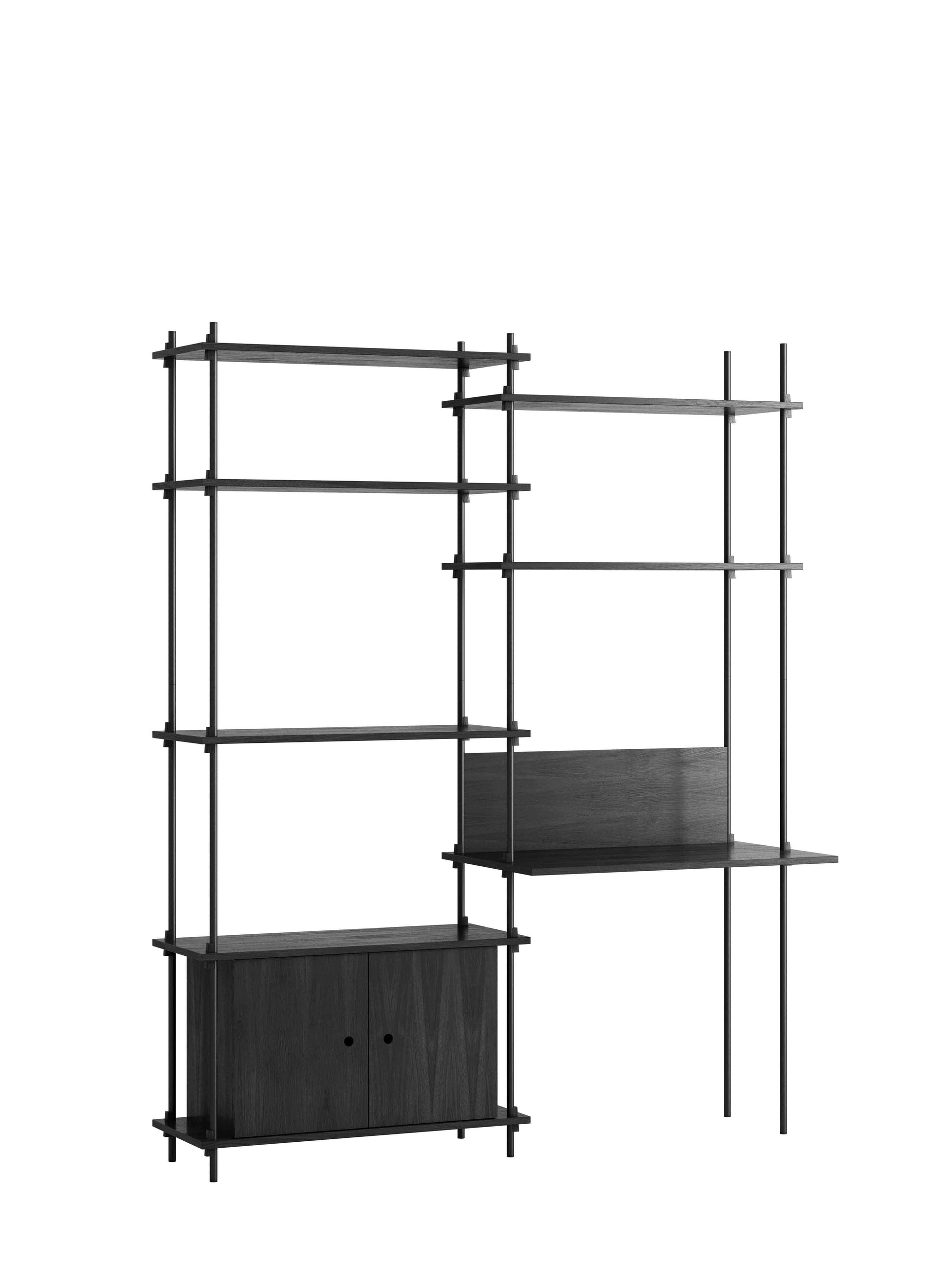 Moebe-Kast systeem - 200 x 163 x 35 cm - S.200.2.E-Zwart-Zwart-Kast-Liever Duurzaam