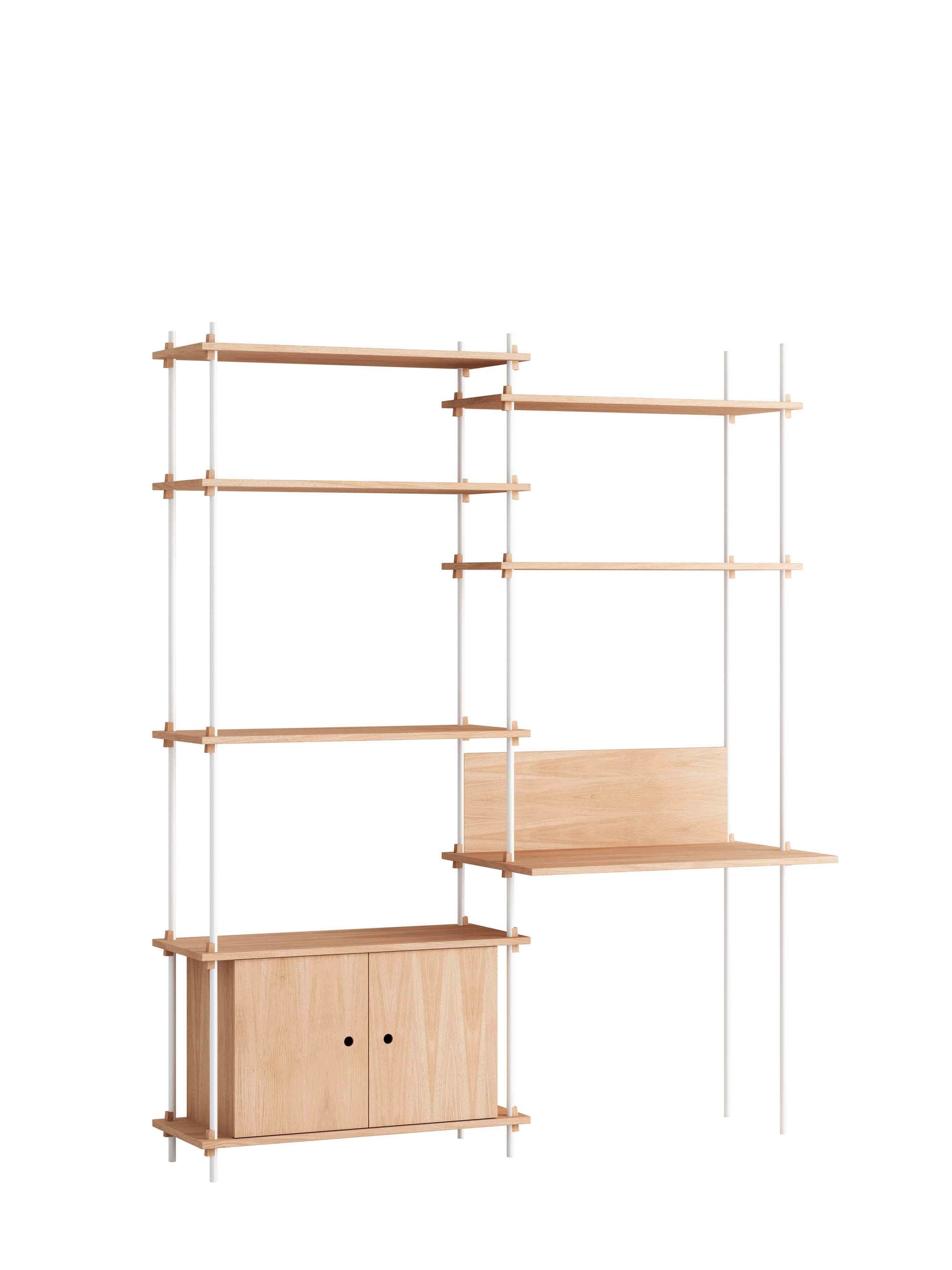 Moebe-Kast systeem - 200 x 163 x 35 cm - S.200.2.E-Wit-Eiken-Kast-Liever Duurzaam