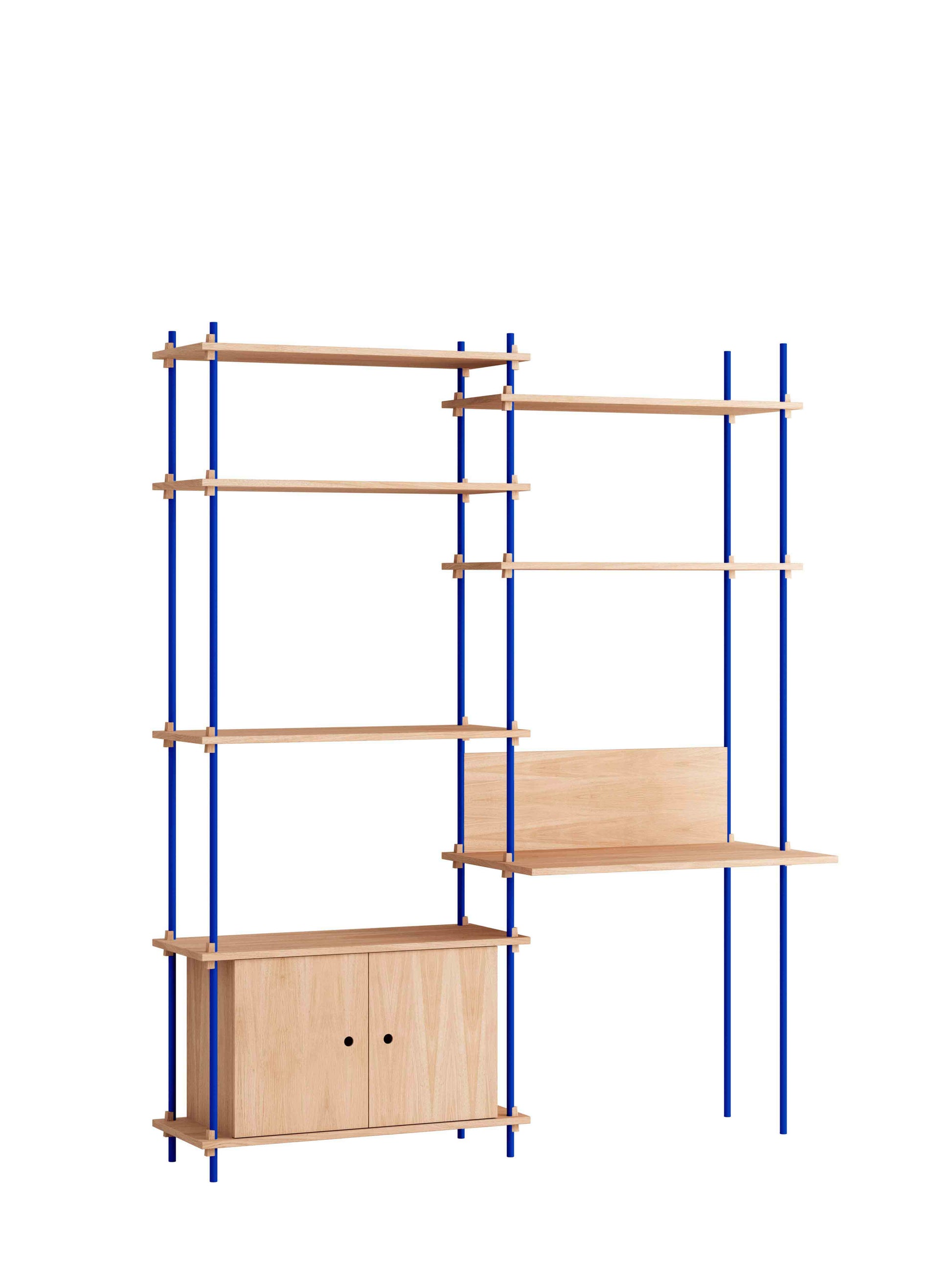 Moebe-Kast systeem - 200 x 163 x 35 cm - S.200.2.E-Diep blauw-Eiken-Kast-Liever Duurzaam