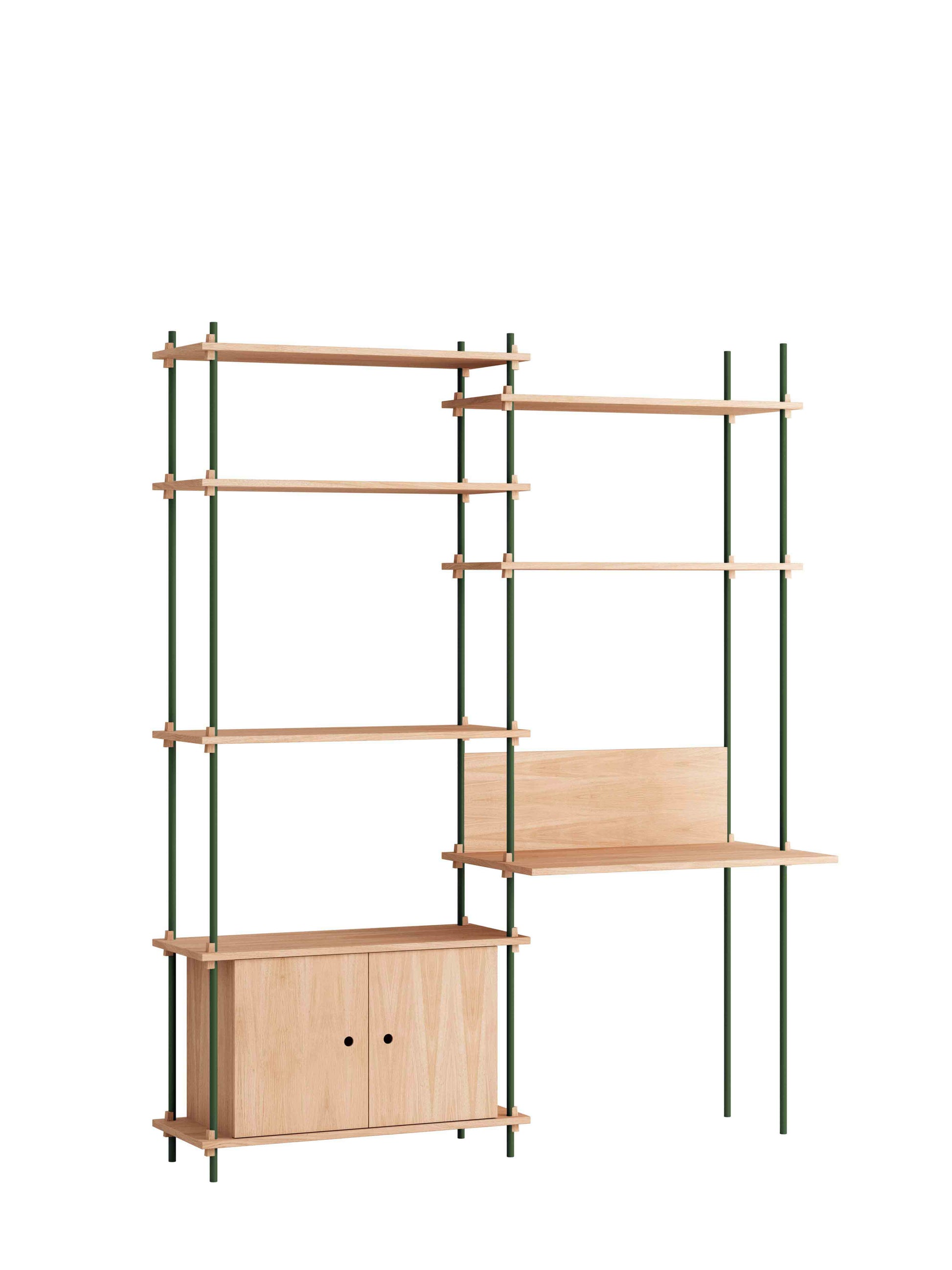 Moebe-Kast systeem - 200 x 163 x 35 cm - S.200.2.E-Dennen groen-Eiken-Kast-Liever Duurzaam