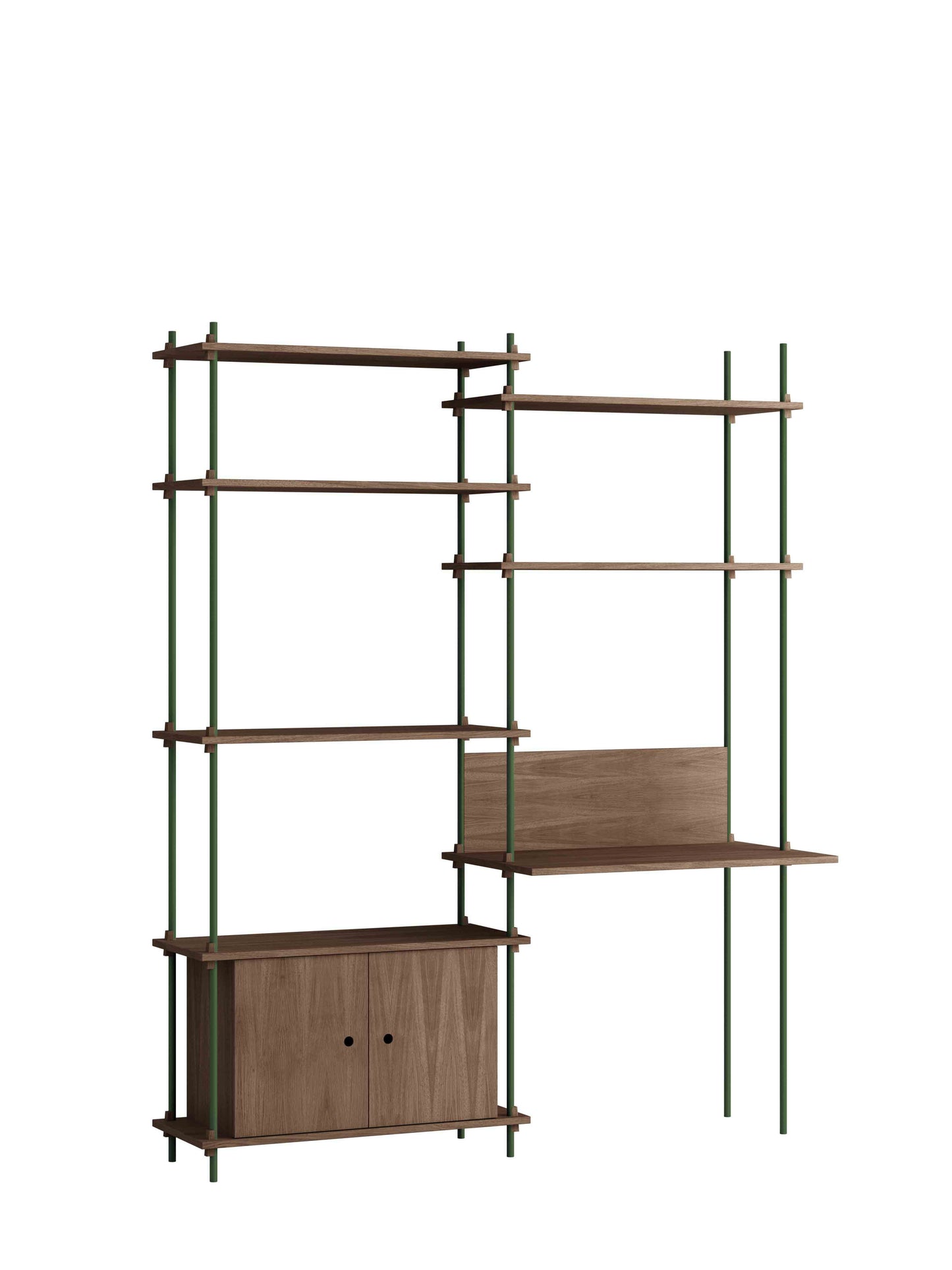 Moebe-Kast systeem - 200 x 163 x 35 cm - S.200.2.E-Dennen groen-Gerookt eiken-Kast-Liever Duurzaam