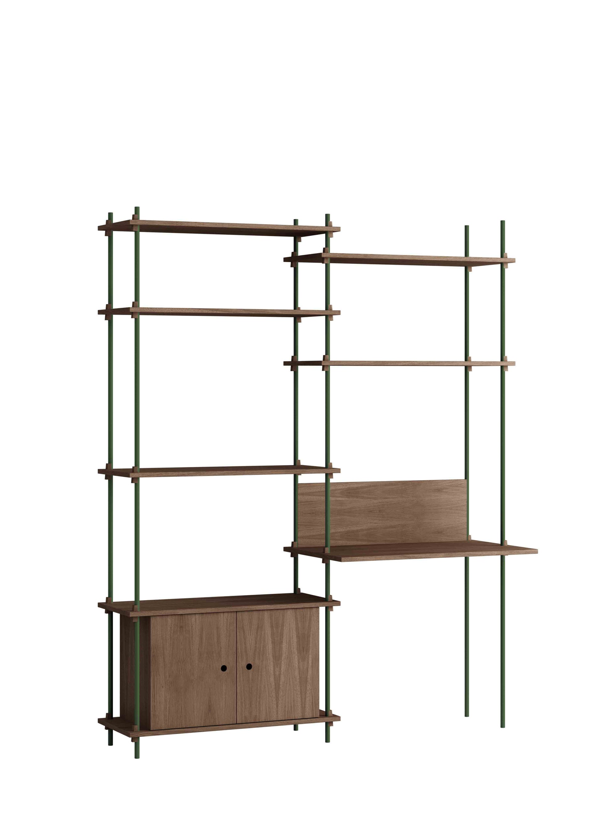 Moebe-Kast systeem - 200 x 163 x 35 cm - S.200.2.E-Dennen groen-Gerookt eiken-Kast-Liever Duurzaam
