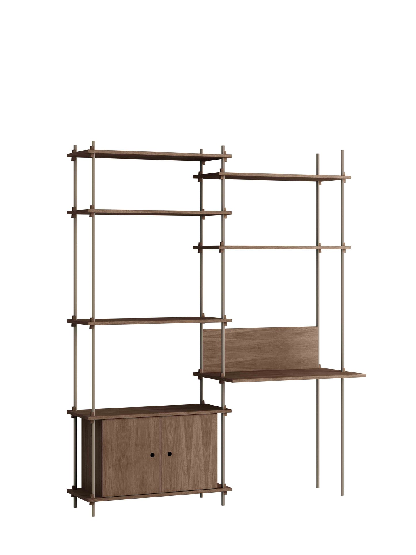 Moebe-Kast systeem - 200 x 163 x 35 cm - S.200.2.E-Warm grijs-Gerookt eiken-Kast-Liever Duurzaam