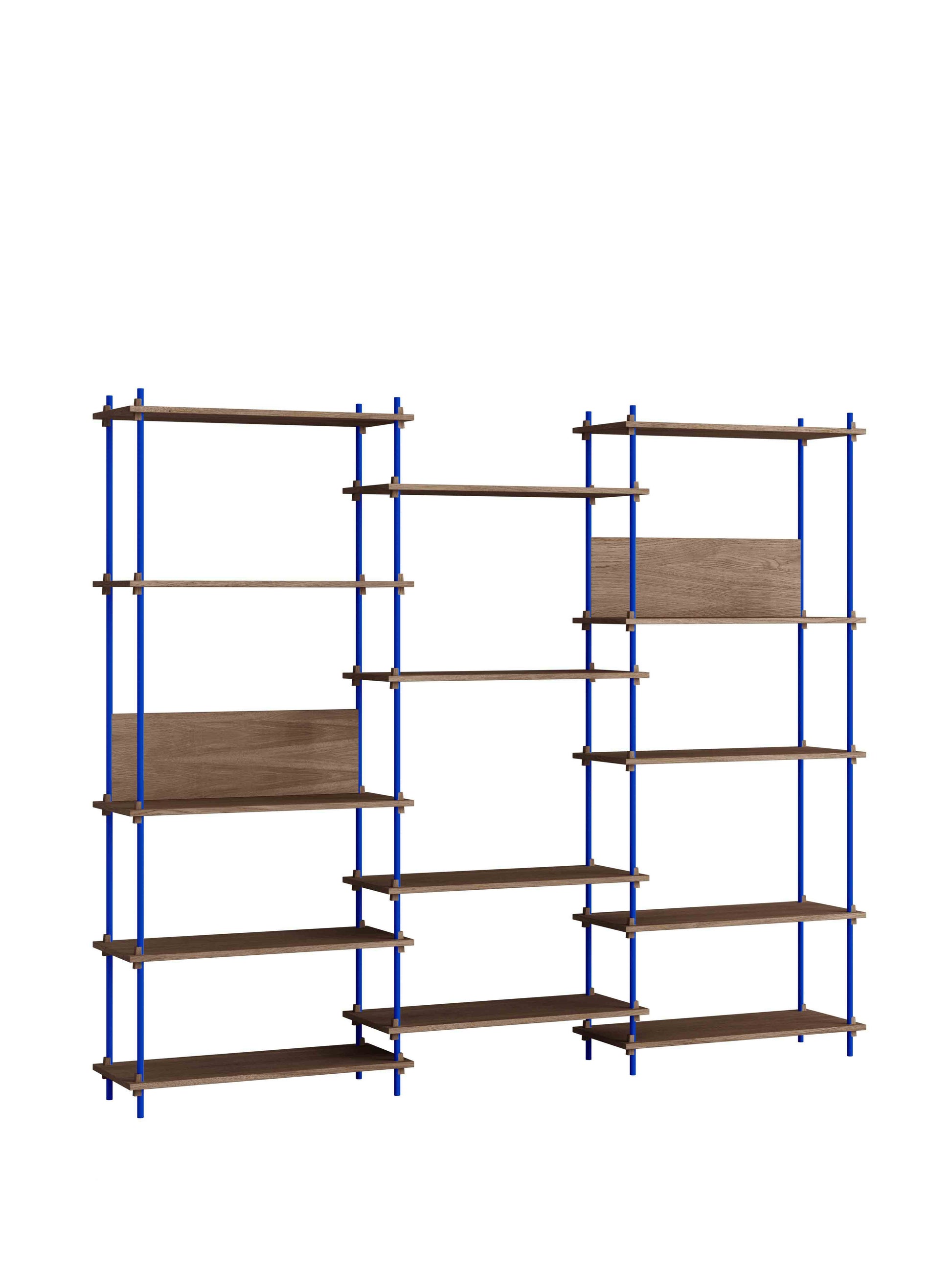 Moebe-Kast systeem - 200 x 240 x 35 cm - S.200.3.A-Diep blauw-Gerookt eiken-Kast-Liever Duurzaam