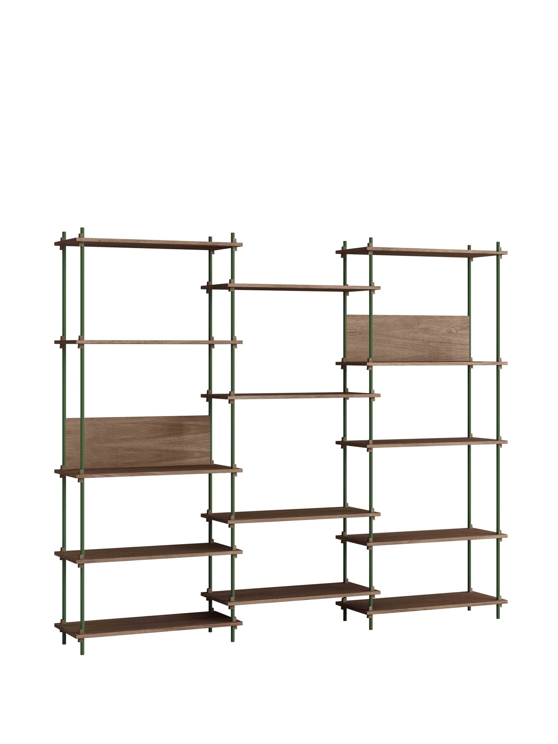 Moebe-Kast systeem - 200 x 240 x 35 cm - S.200.3.A-Dennen groen-Gerookt eiken-Kast-Liever Duurzaam
