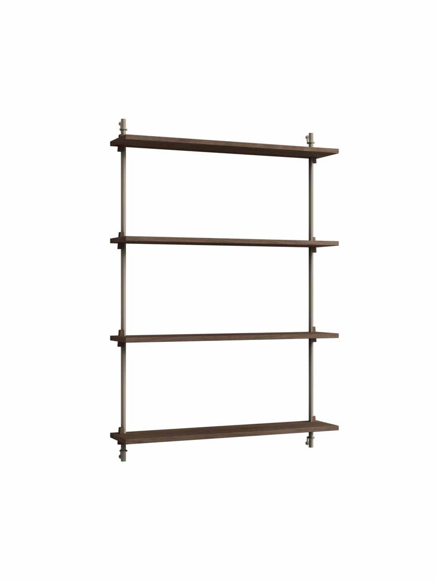 Moebe-Wandrek systeem - 115 x 85 x 17,5 cm - WS.115.1-Warm grijs-Gerookt eiken-Wandrek-Liever Duurzaam