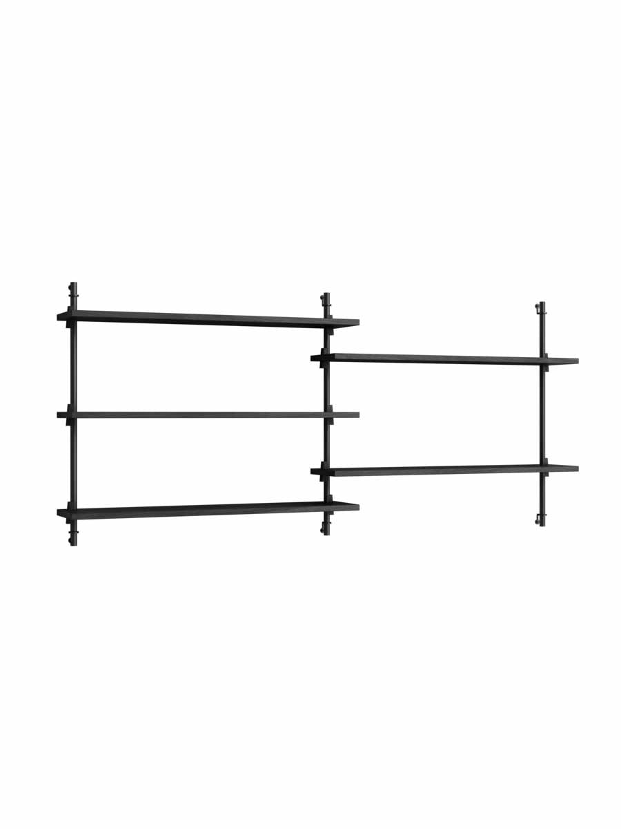 Moebe-Wandrek systeem - 65 x 162 x 17,5 cm - WS.65.2-Zwart-Zwart-Wandrek-Liever Duurzaam