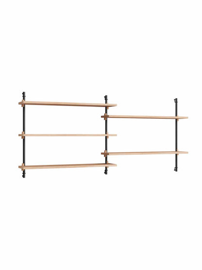 Moebe-Wandrek systeem - 65 x 162 x 17,5 cm - WS.65.2-Zwart-Eiken-Wandrek-Liever Duurzaam