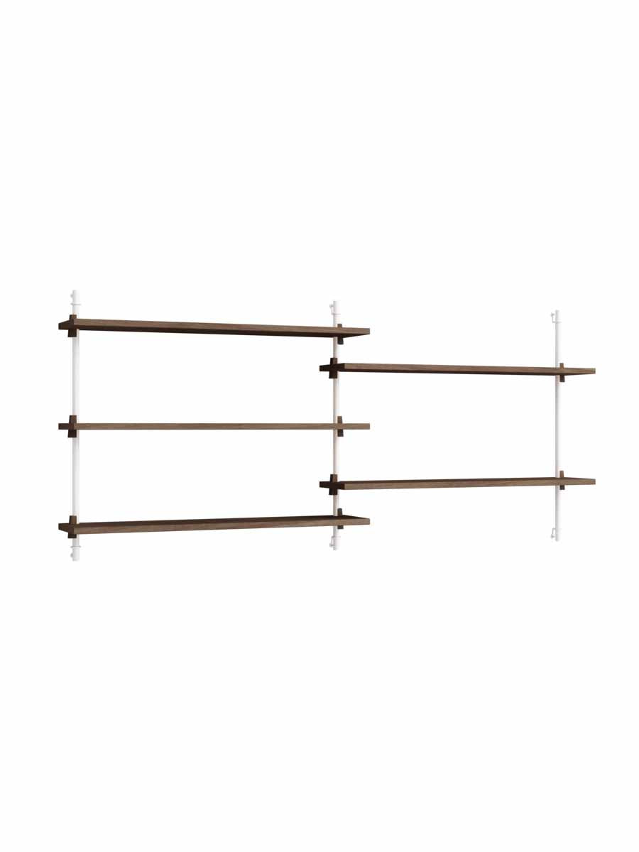 Moebe-Wandrek systeem - 65 x 162 x 17,5 cm - WS.65.2-Wit-Gerookt eiken-Wandrek-Liever Duurzaam