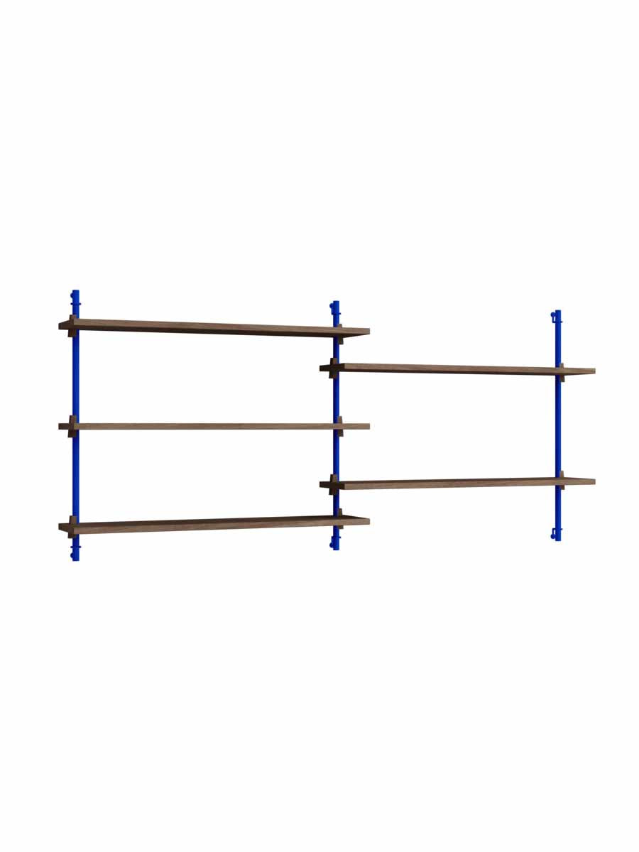Moebe-Wandrek systeem - 65 x 162 x 17,5 cm - WS.65.2-Diep blauw-Gerookt eiken-Wandrek-Liever Duurzaam
