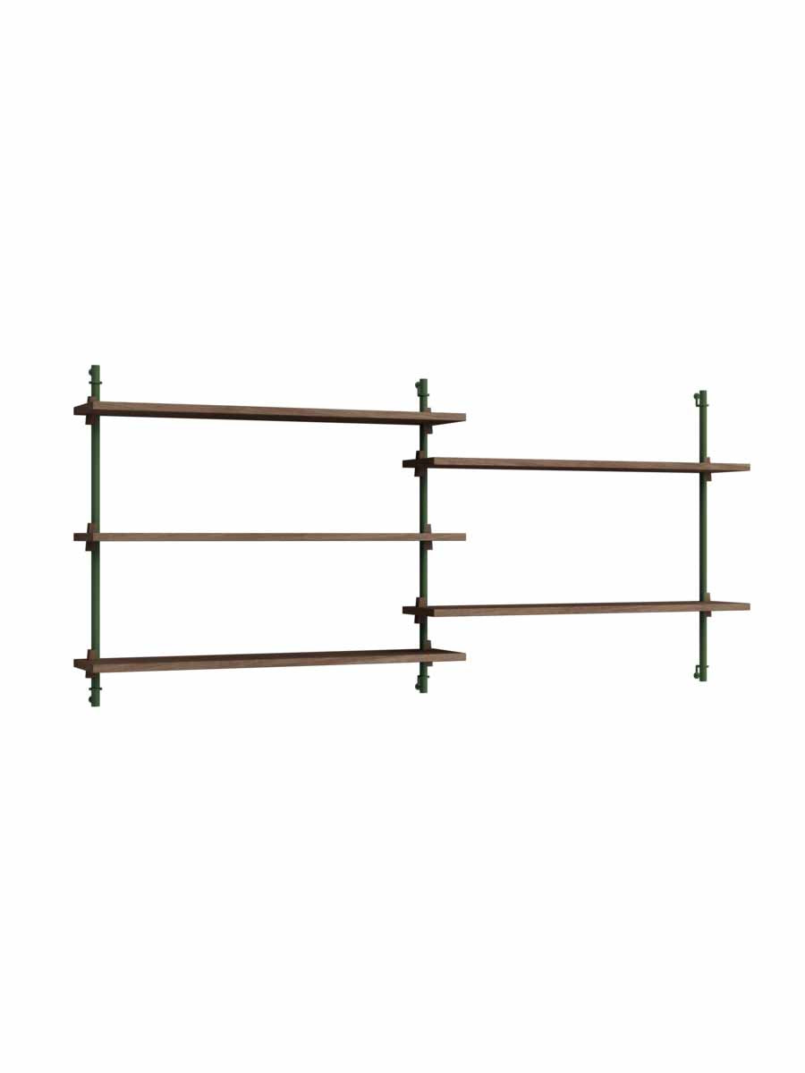 Moebe-Wandrek systeem - 65 x 162 x 17,5 cm - WS.65.2-Dennen groen-Gerookt eiken-Wandrek-Liever Duurzaam