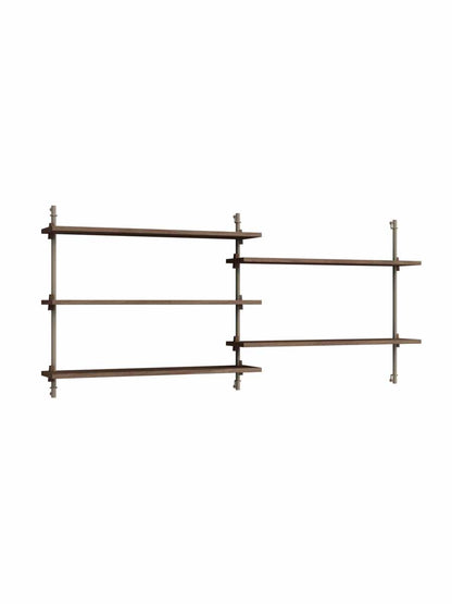 Moebe-Wandrek systeem - 65 x 162 x 17,5 cm - WS.65.2-Warm grijs-Gerookt eiken-Wandrek-Liever Duurzaam