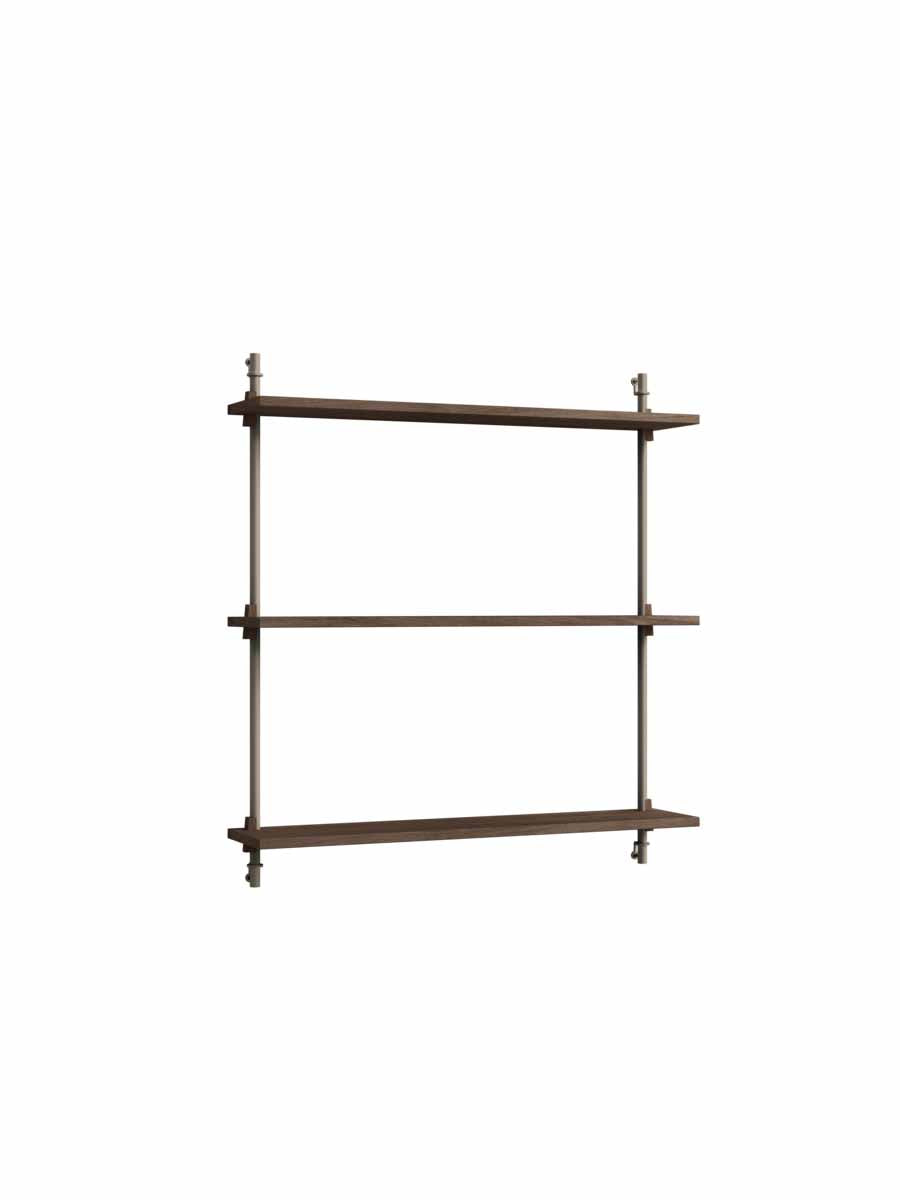 Moebe-Wandrek systeem - 85 x 85 x 17,5 cm - WS.85.1-Warm grijs-Gerookt eiken-Wandrek-Liever Duurzaam