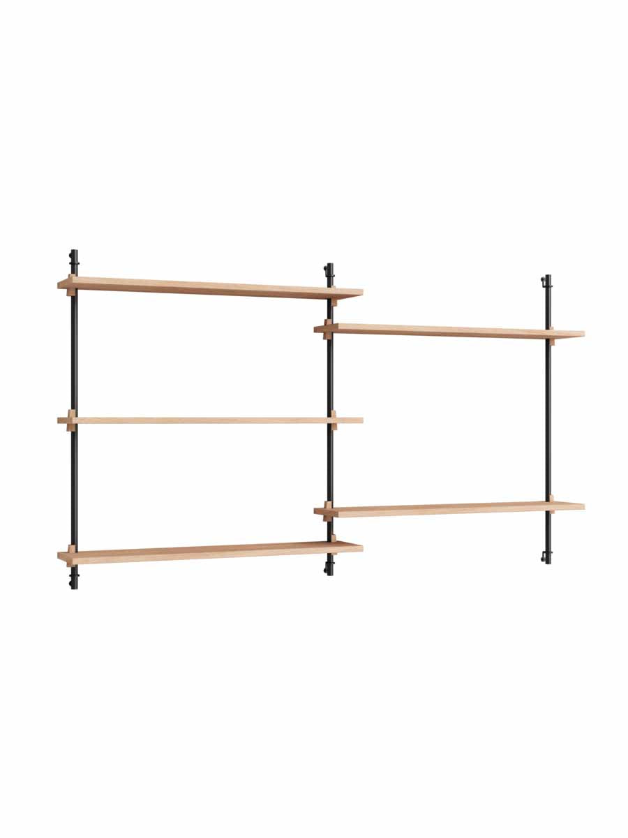 Moebe-Wandrek systeem - 85 x 162 x 17,5 cm - WS.85.2-Zwart-Eiken-Wandrek-Liever Duurzaam