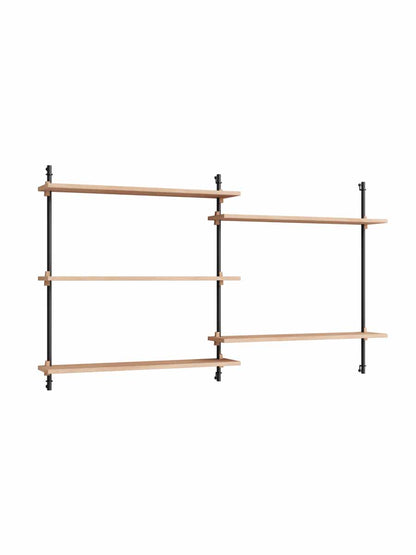 Moebe-Wandrek systeem - 85 x 162 x 17,5 cm - WS.85.2-Zwart-Eiken-Wandrek-Liever Duurzaam