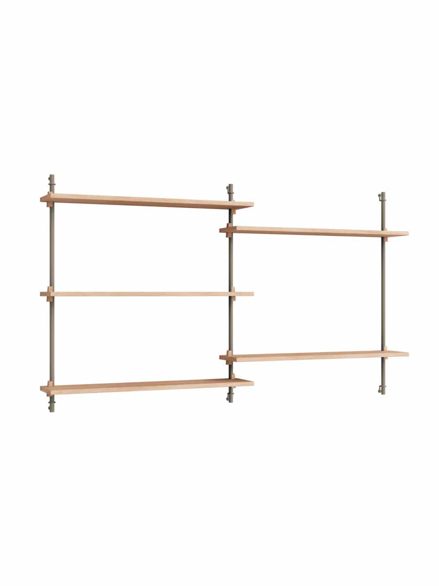 Moebe-Wandrek systeem - 85 x 162 x 17,5 cm - WS.85.2-Warm grijs-Eiken-Wandrek-Liever Duurzaam