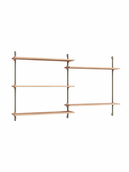Moebe-Wandrek systeem - 85 x 162 x 17,5 cm - WS.85.2-Warm grijs-Eiken-Wandrek-Liever Duurzaam
