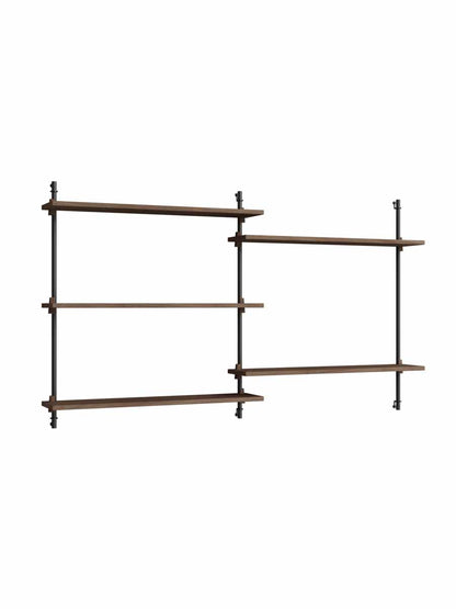 Moebe-Wandrek systeem - 85 x 162 x 17,5 cm - WS.85.2-Zwart-Gerookt eiken-Wandrek-Liever Duurzaam
