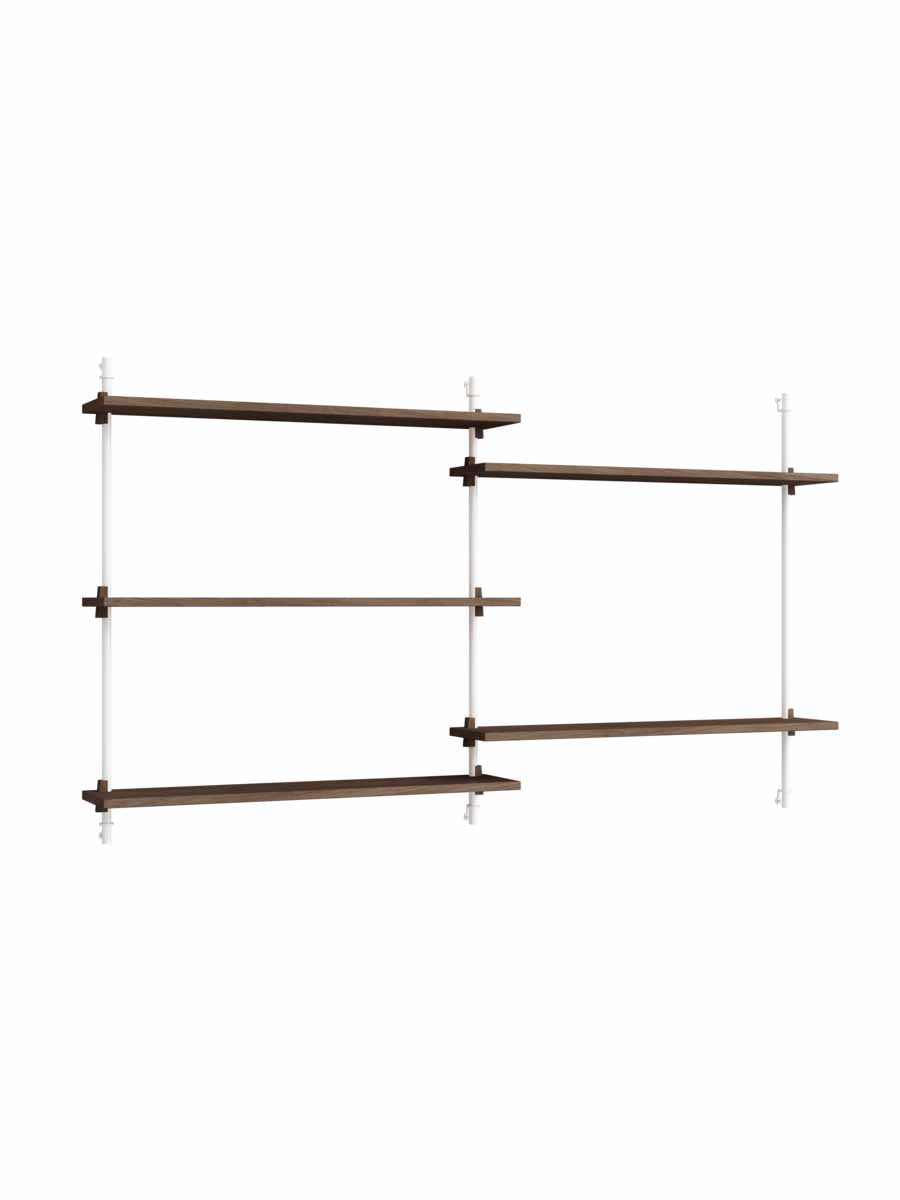 Moebe-Wandrek systeem - 85 x 162 x 17,5 cm - WS.85.2-Wit-Gerookt eiken-Wandrek-Liever Duurzaam