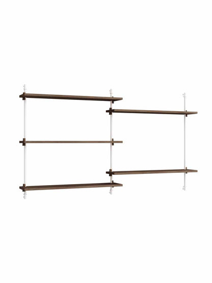 Moebe-Wandrek systeem - 85 x 162 x 17,5 cm - WS.85.2-Wit-Gerookt eiken-Wandrek-Liever Duurzaam