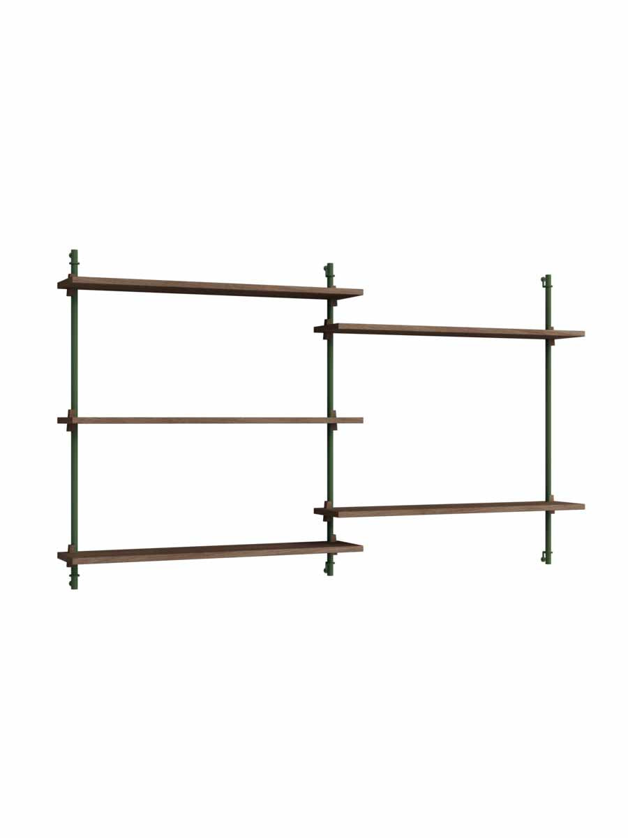 Moebe-Wandrek systeem - 85 x 162 x 17,5 cm - WS.85.2-Dennen groen-Gerookt eiken-Wandrek-Liever Duurzaam
