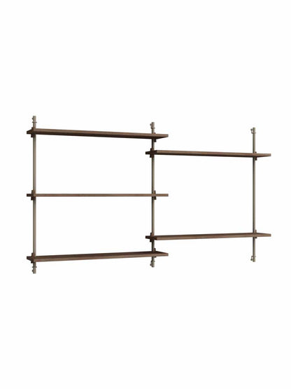 Moebe-Wandrek systeem - 85 x 162 x 17,5 cm - WS.85.2-Warm grijs-Gerookt eiken-Wandrek-Liever Duurzaam
